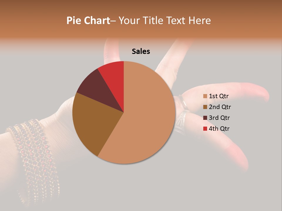 A Woman's Hand With Red Nail Polish On It PowerPoint Template