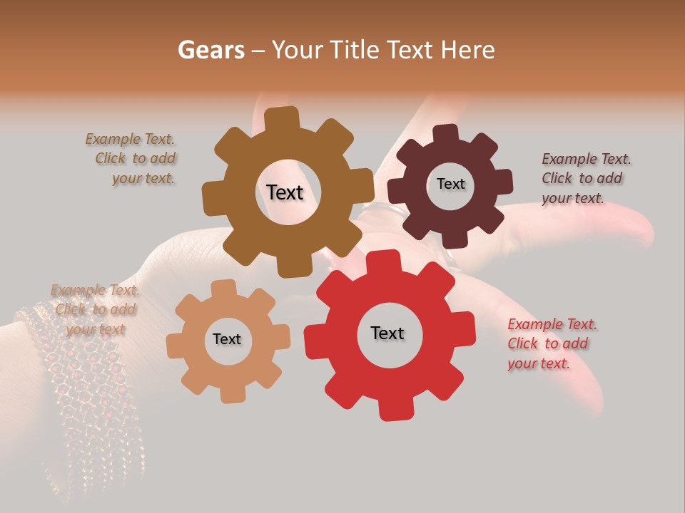 A Woman's Hand With Red Nail Polish On It PowerPoint Template