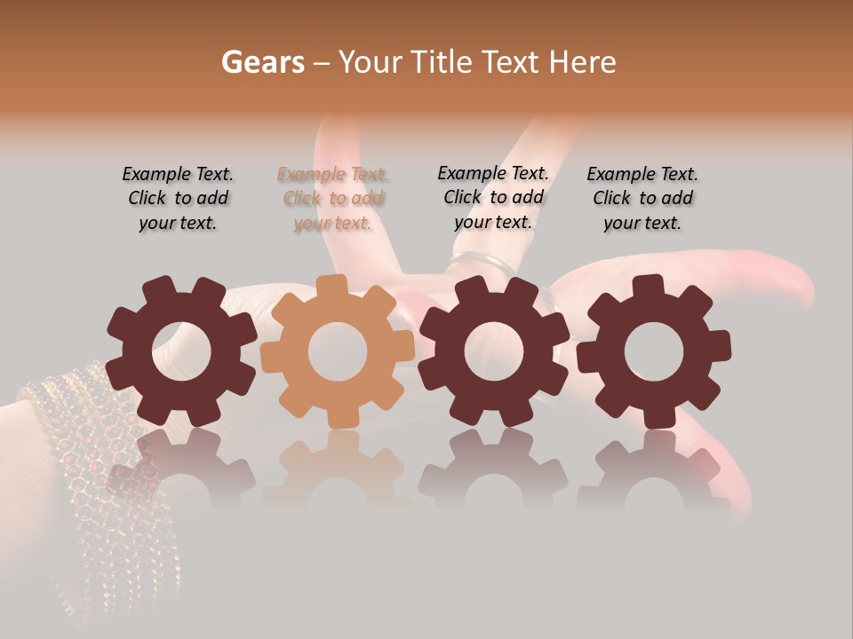 A Woman's Hand With Red Nail Polish On It PowerPoint Template