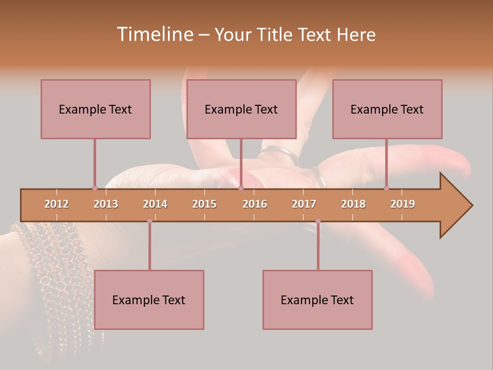 A Woman's Hand With Red Nail Polish On It PowerPoint Template