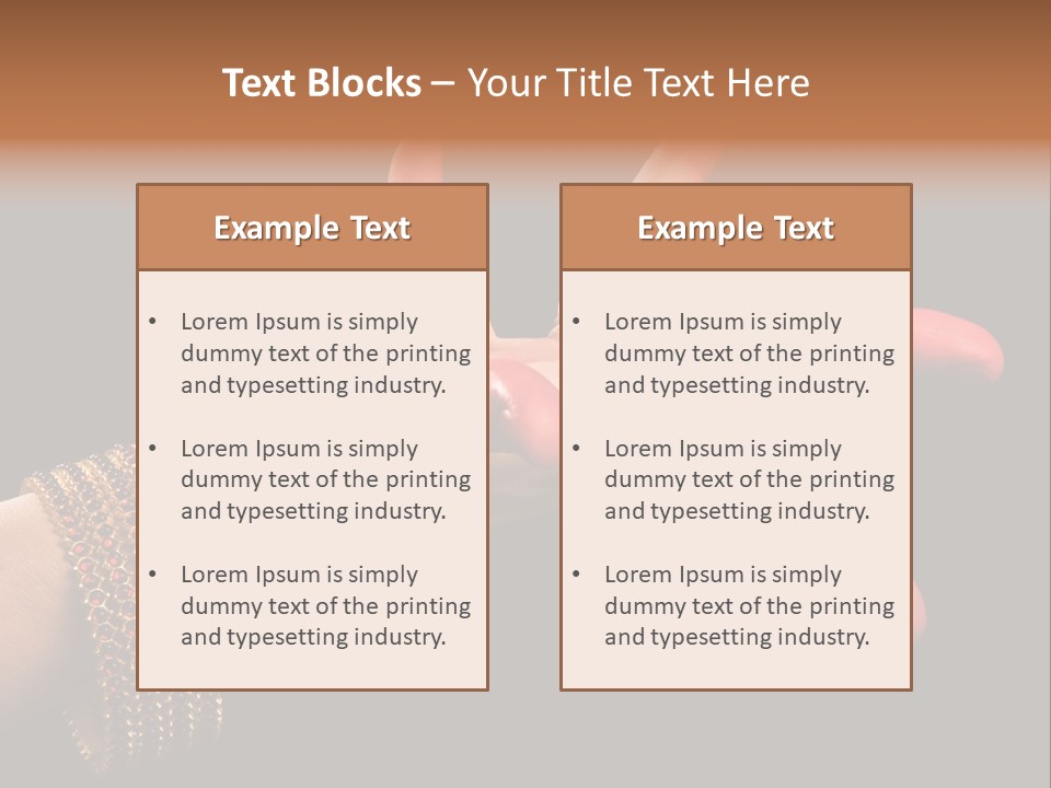 A Woman's Hand With Red Nail Polish On It PowerPoint Template