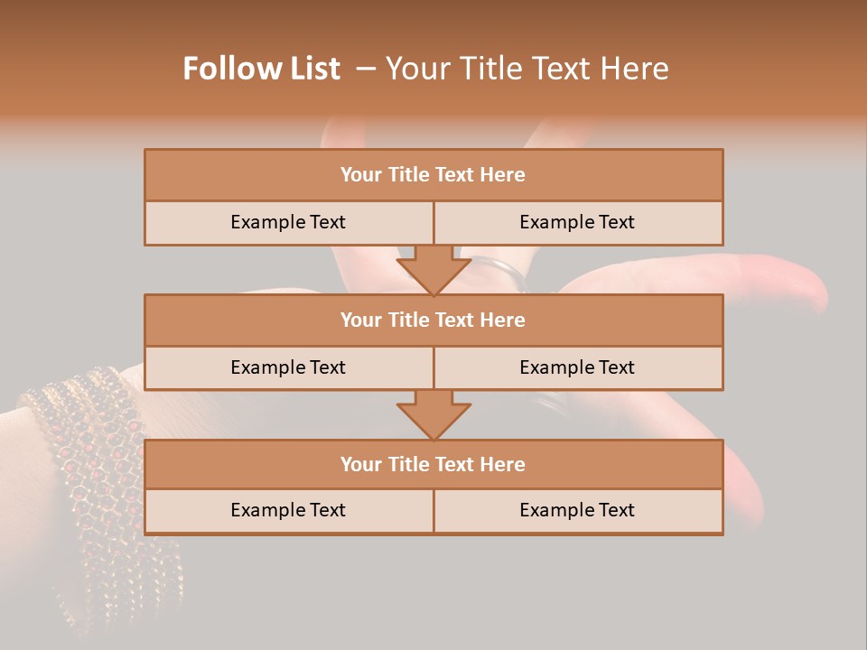 A Woman's Hand With Red Nail Polish On It PowerPoint Template