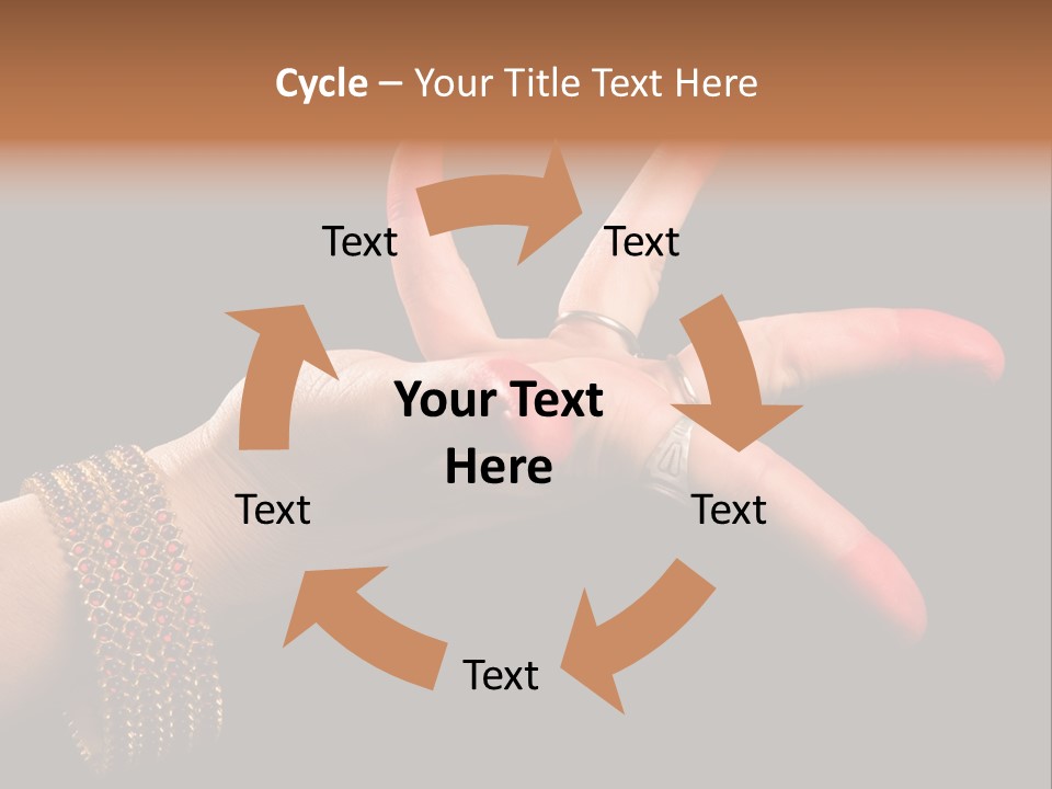 A Woman's Hand With Red Nail Polish On It PowerPoint Template