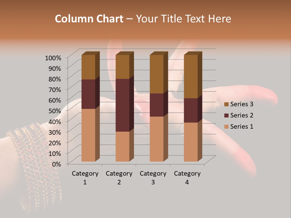 A Woman's Hand With Red Nail Polish On It PowerPoint Template