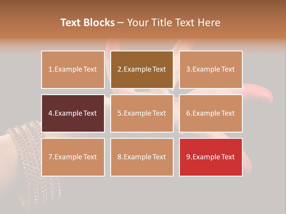 A Woman's Hand With Red Nail Polish On It PowerPoint Template