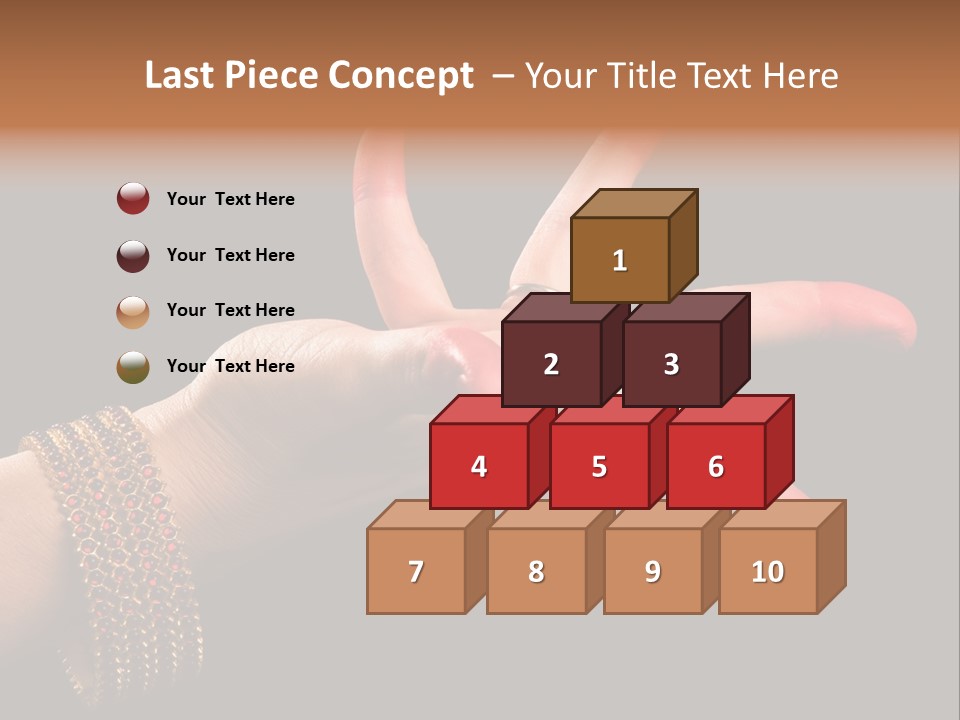 A Woman's Hand With Red Nail Polish On It PowerPoint Template