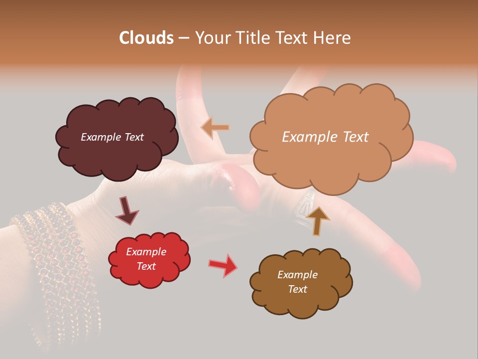 A Woman's Hand With Red Nail Polish On It PowerPoint Template