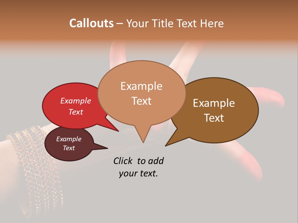 A Woman's Hand With Red Nail Polish On It PowerPoint Template