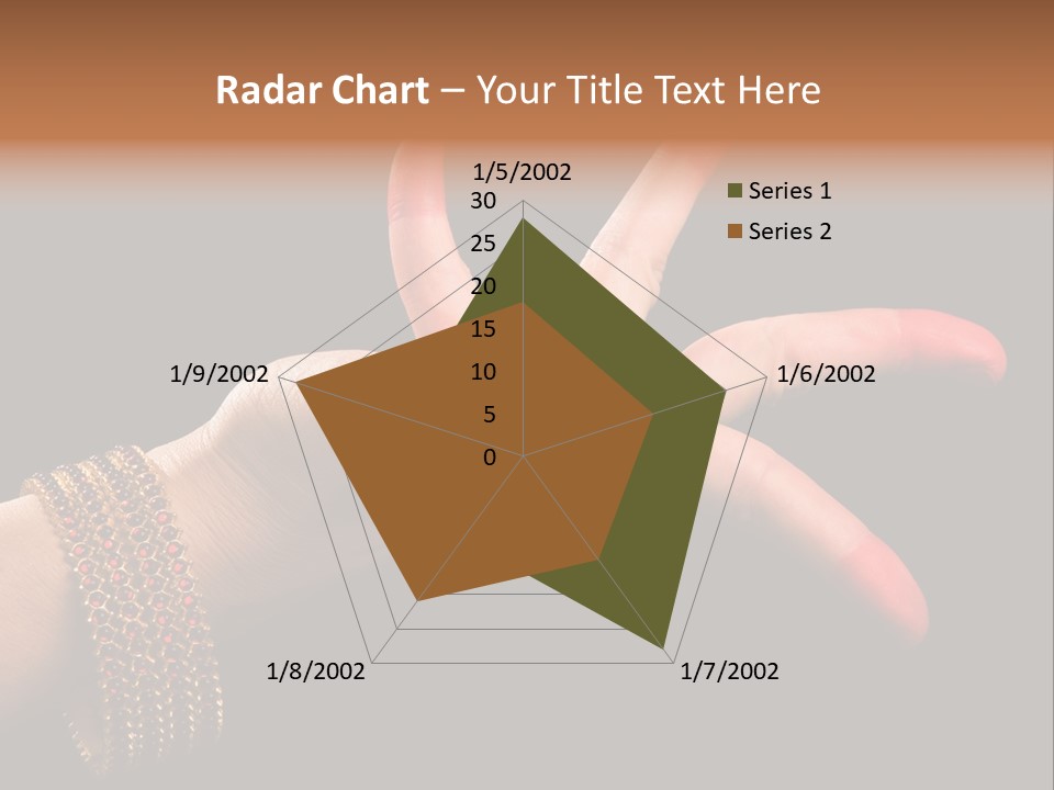 A Woman's Hand With Red Nail Polish On It PowerPoint Template