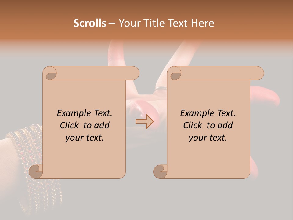 A Woman's Hand With Red Nail Polish On It PowerPoint Template