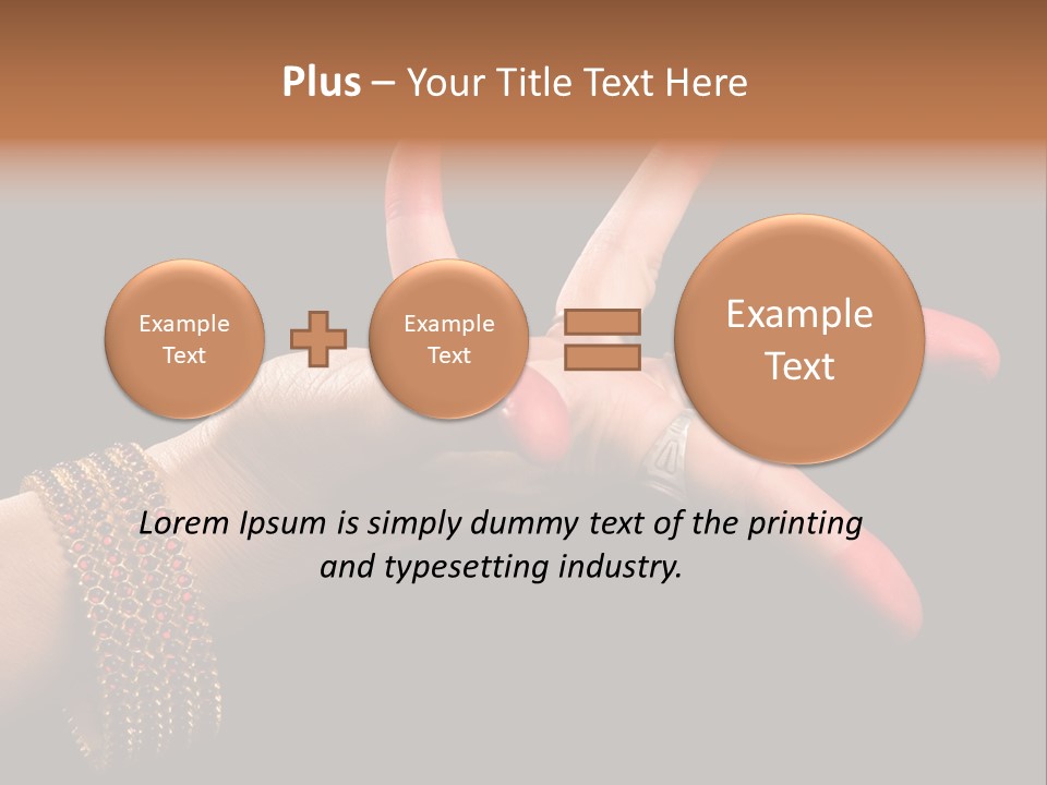 A Woman's Hand With Red Nail Polish On It PowerPoint Template