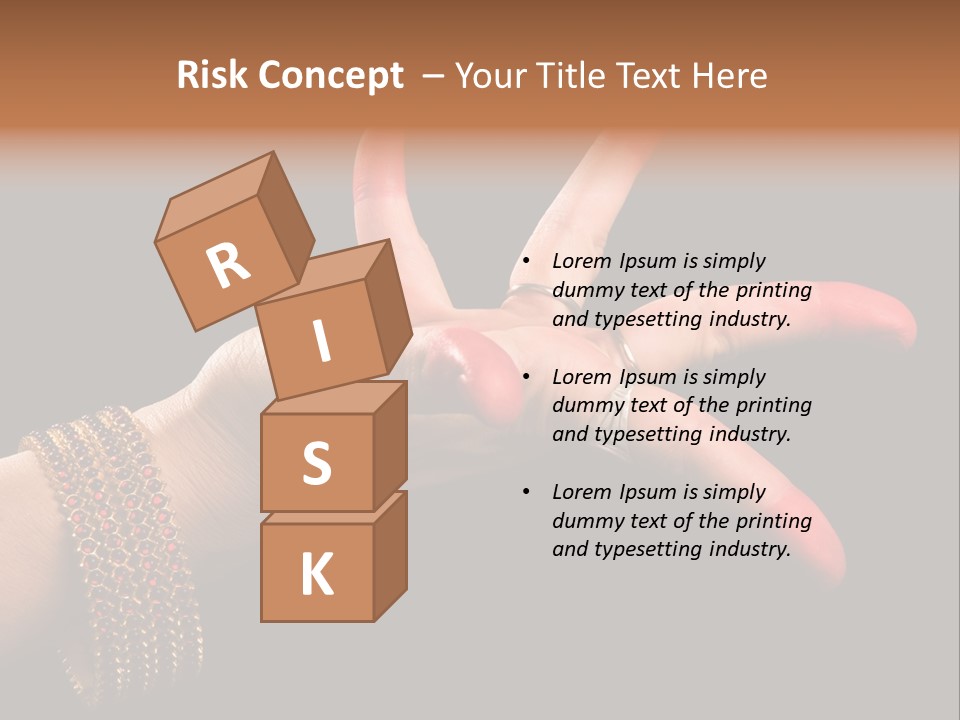 A Woman's Hand With Red Nail Polish On It PowerPoint Template