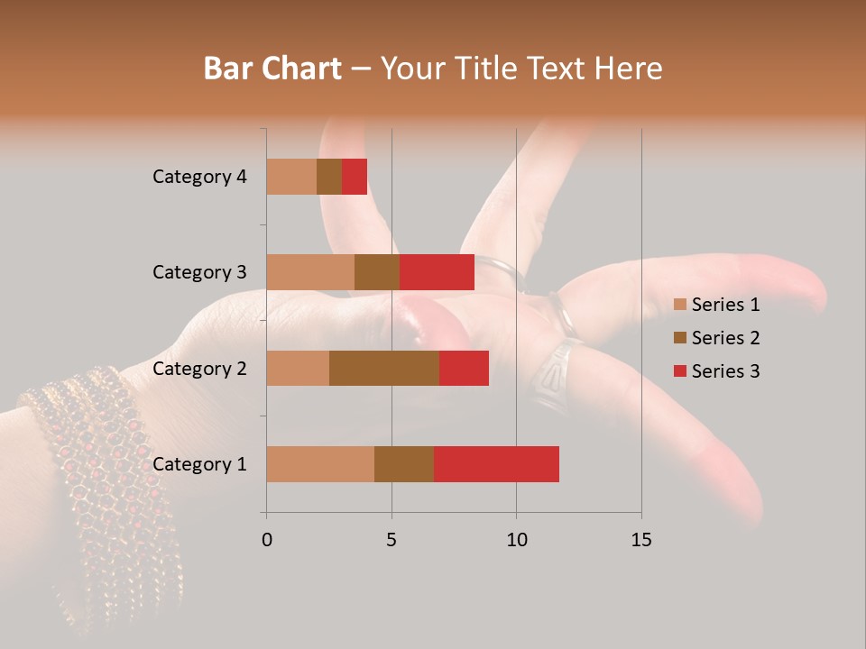 A Woman's Hand With Red Nail Polish On It PowerPoint Template