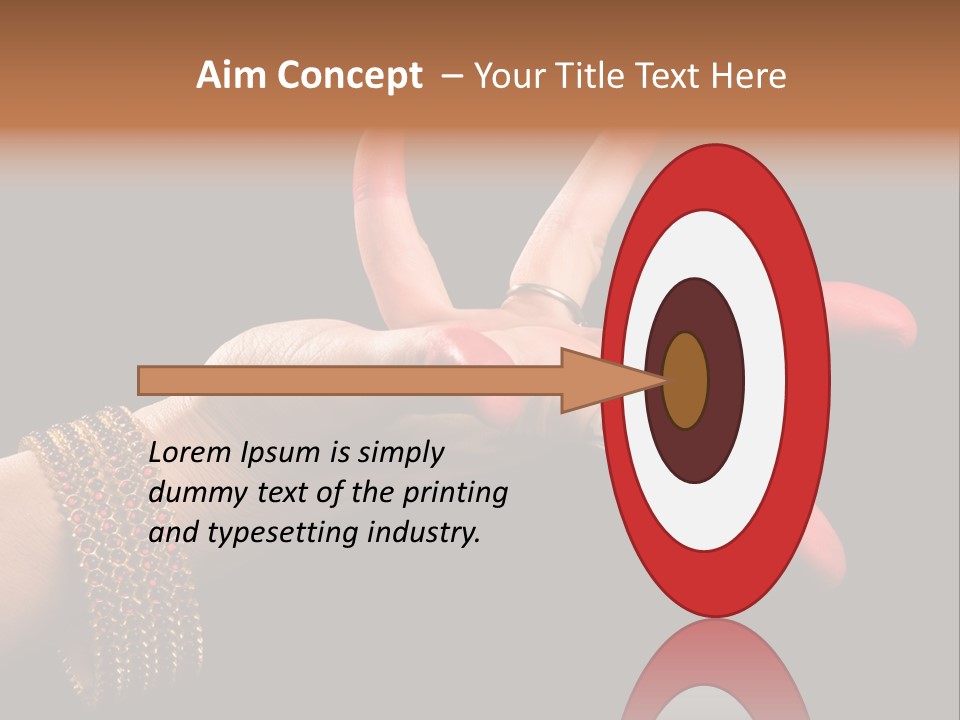 A Woman's Hand With Red Nail Polish On It PowerPoint Template