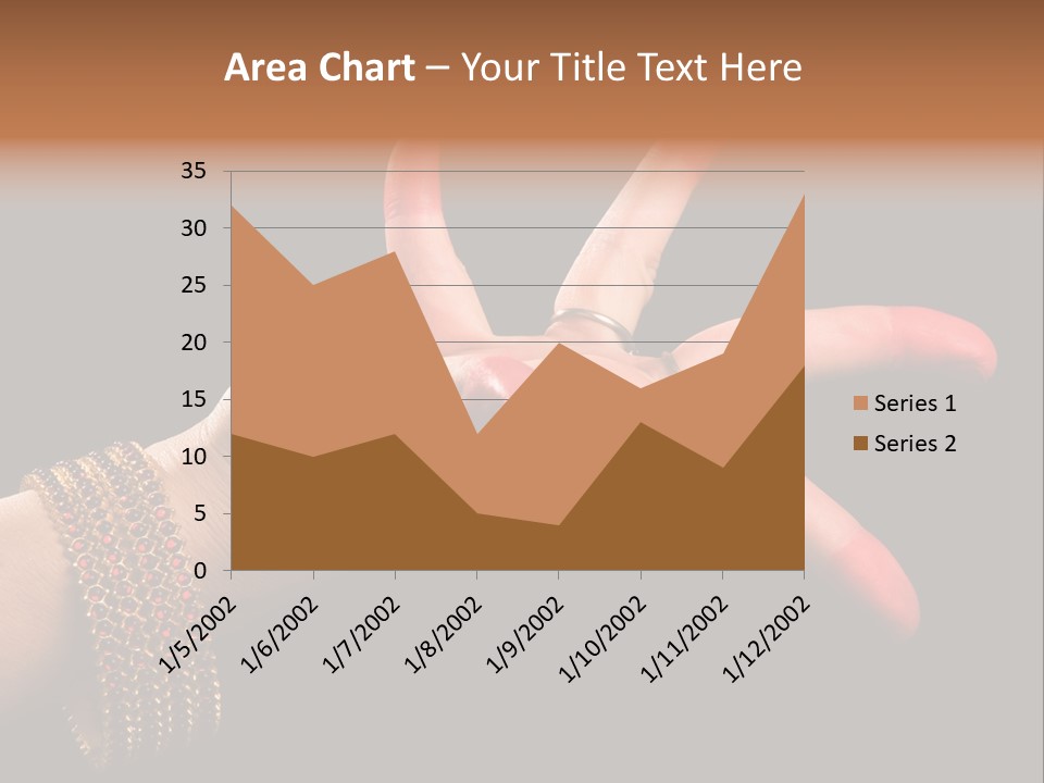 A Woman's Hand With Red Nail Polish On It PowerPoint Template
