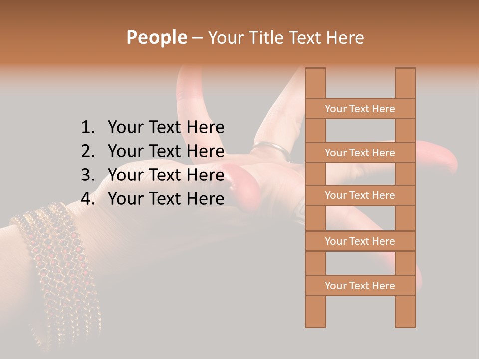 A Woman's Hand With Red Nail Polish On It PowerPoint Template