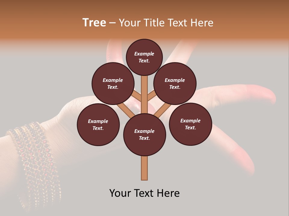 A Woman's Hand With Red Nail Polish On It PowerPoint Template