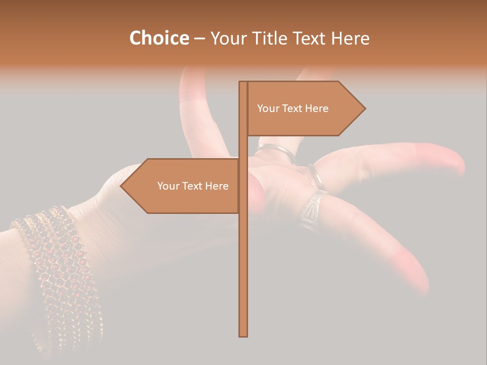 A Woman's Hand With Red Nail Polish On It PowerPoint Template