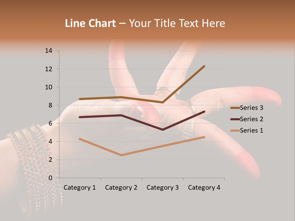 A Woman's Hand With Red Nail Polish On It PowerPoint Template
