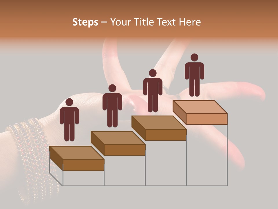 A Woman's Hand With Red Nail Polish On It PowerPoint Template