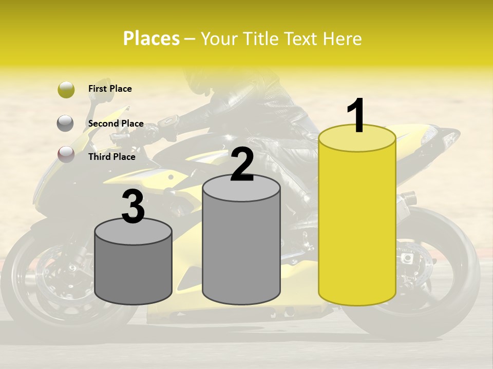 High Speed Superbike On The Circuit (All Logos And Trademarks Removed) PowerPoint Template