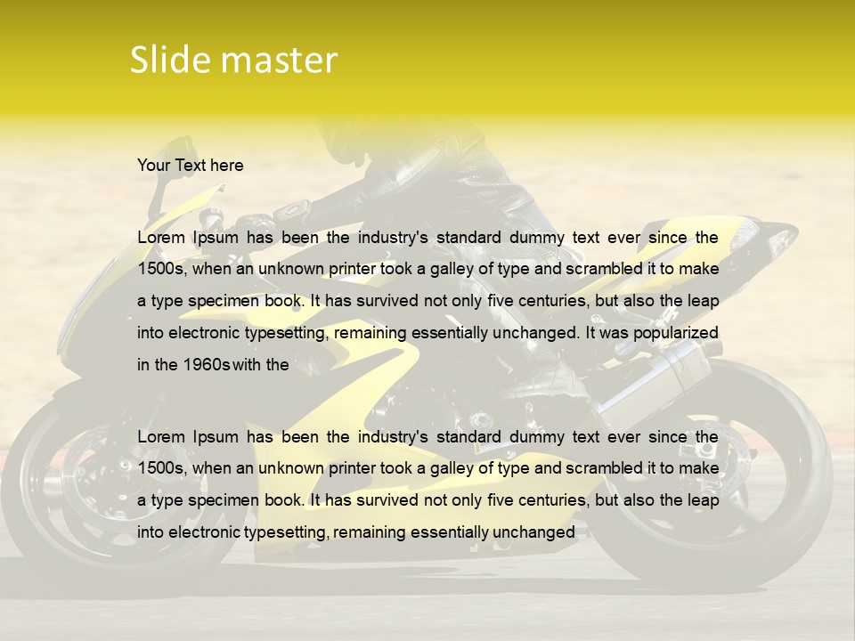 High Speed Superbike On The Circuit (All Logos And Trademarks Removed) PowerPoint Template