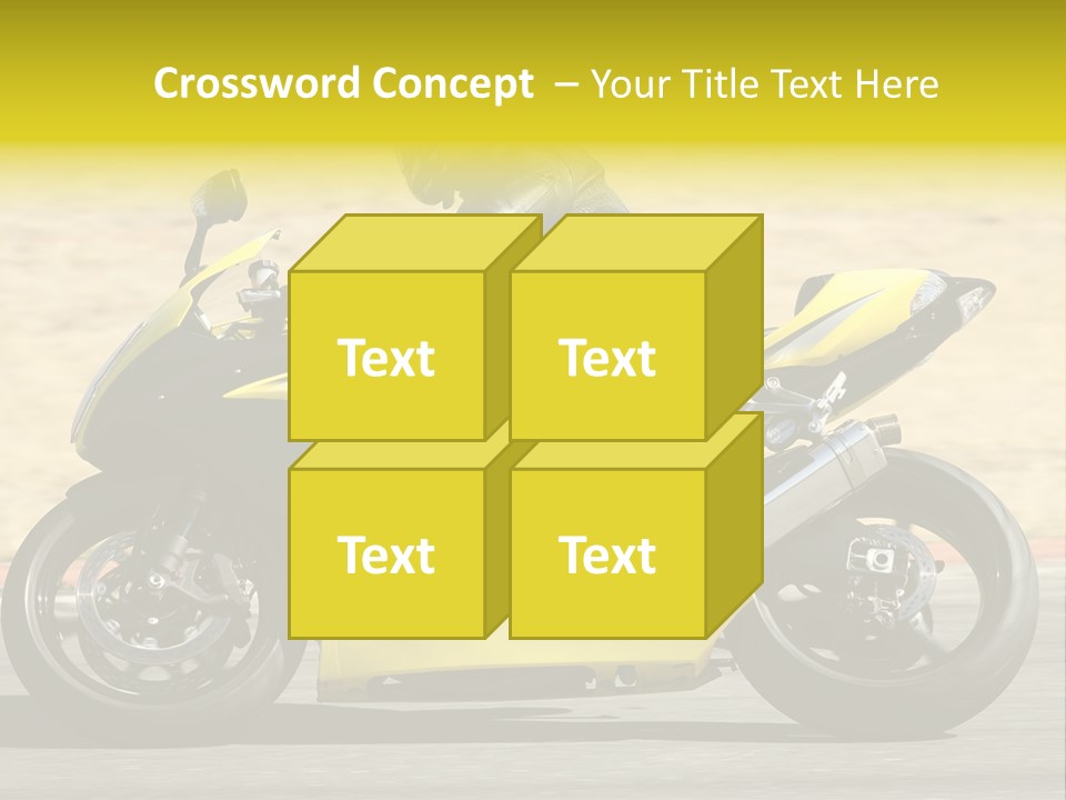 High Speed Superbike On The Circuit (All Logos And Trademarks Removed) PowerPoint Template