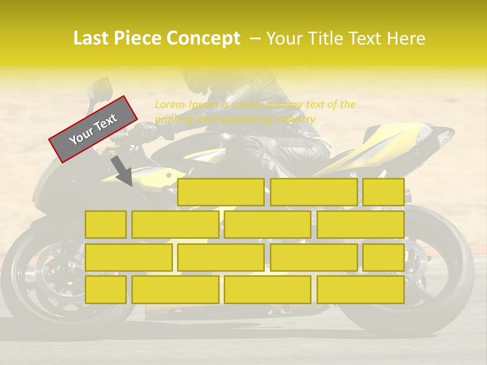 High Speed Superbike On The Circuit (All Logos And Trademarks Removed) PowerPoint Template