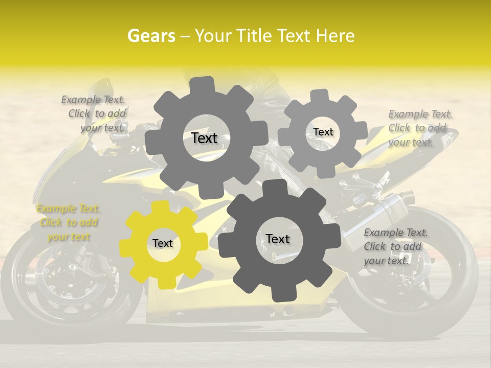 High Speed Superbike On The Circuit (All Logos And Trademarks Removed) PowerPoint Template