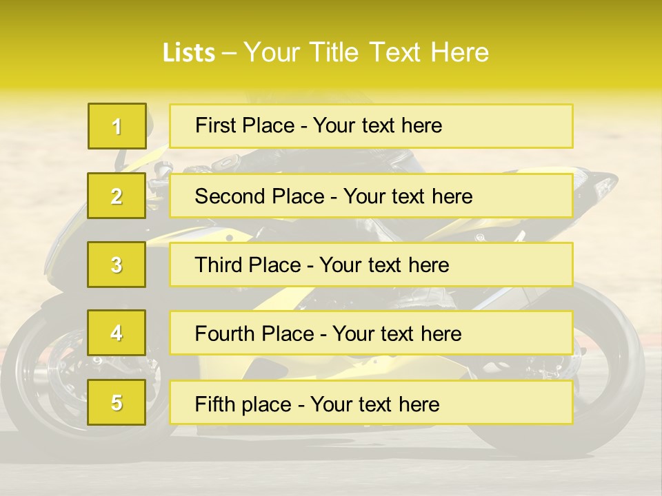 High Speed Superbike On The Circuit (All Logos And Trademarks Removed) PowerPoint Template