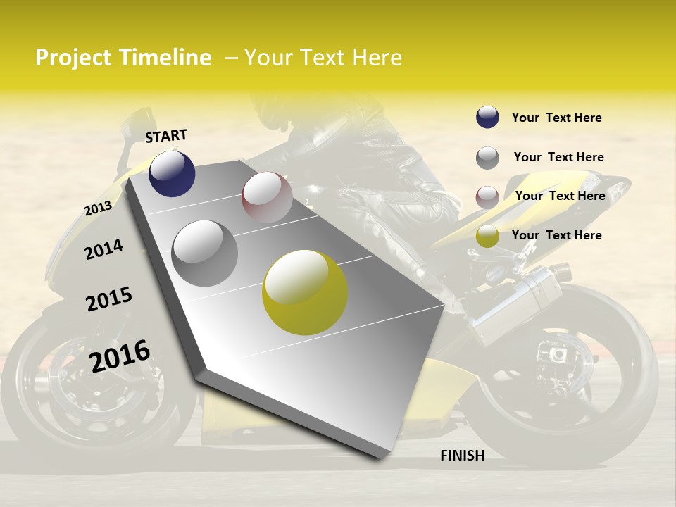 High Speed Superbike On The Circuit (All Logos And Trademarks Removed) PowerPoint Template