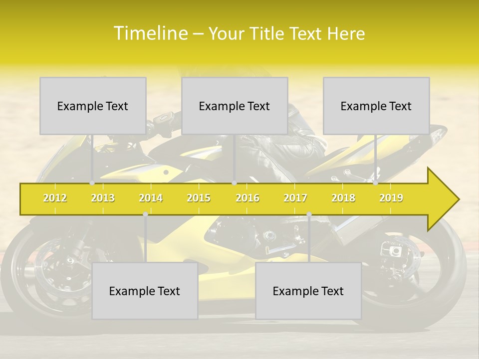 High Speed Superbike On The Circuit (All Logos And Trademarks Removed) PowerPoint Template