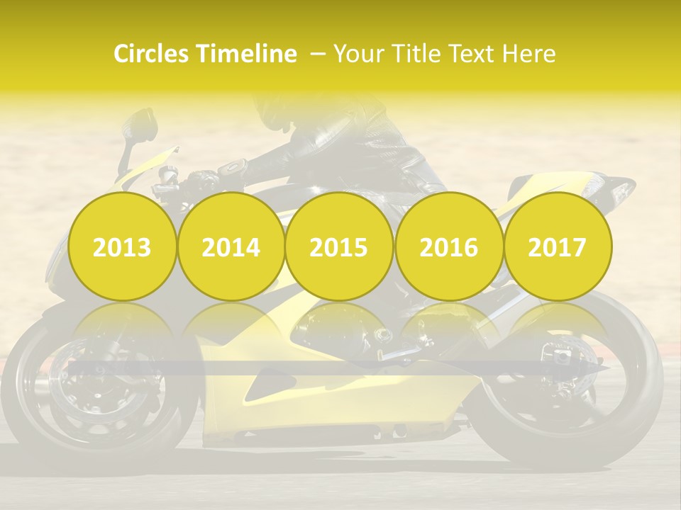 High Speed Superbike On The Circuit (All Logos And Trademarks Removed) PowerPoint Template
