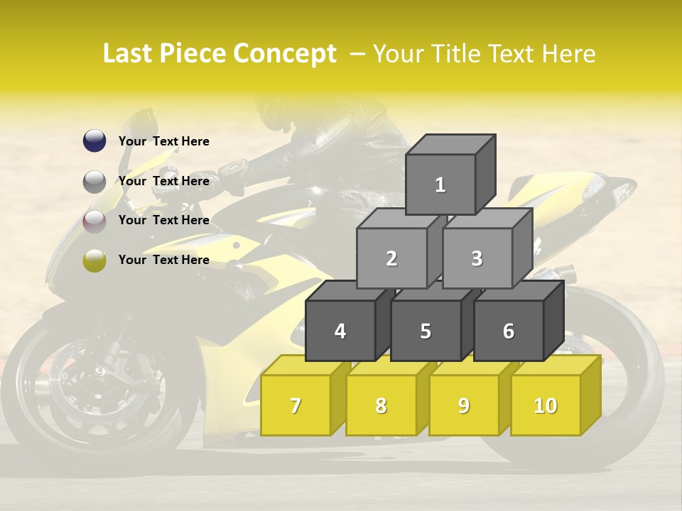 High Speed Superbike On The Circuit (All Logos And Trademarks Removed) PowerPoint Template