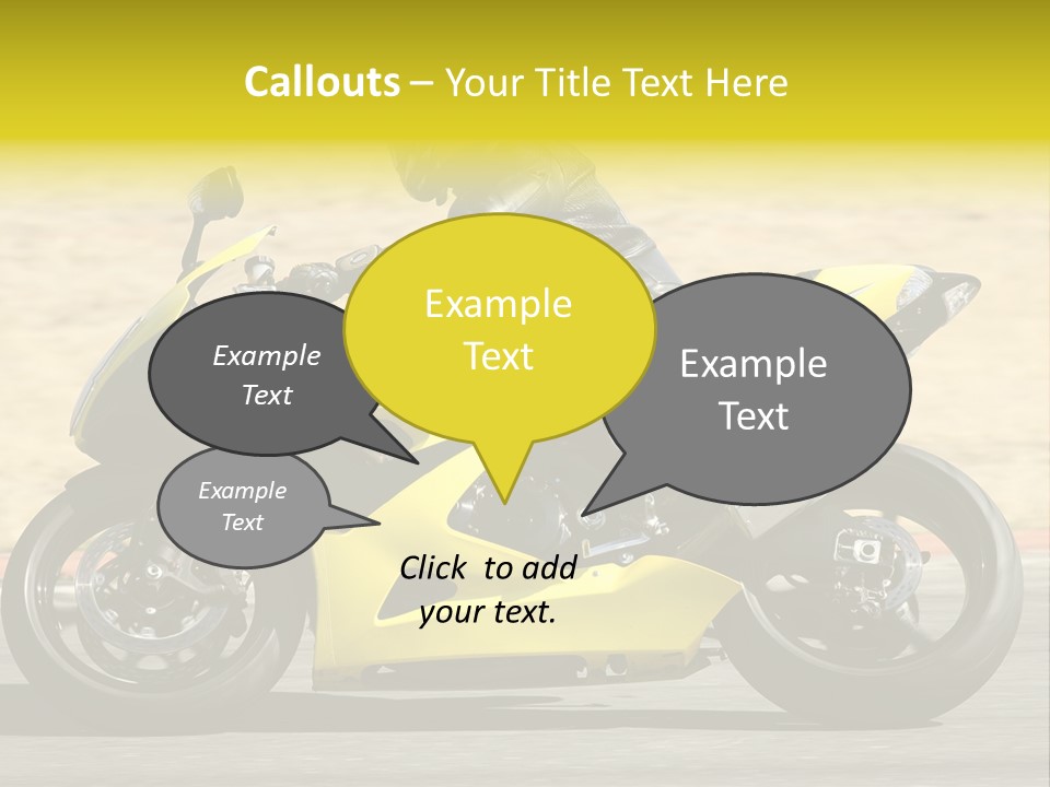 High Speed Superbike On The Circuit (All Logos And Trademarks Removed) PowerPoint Template