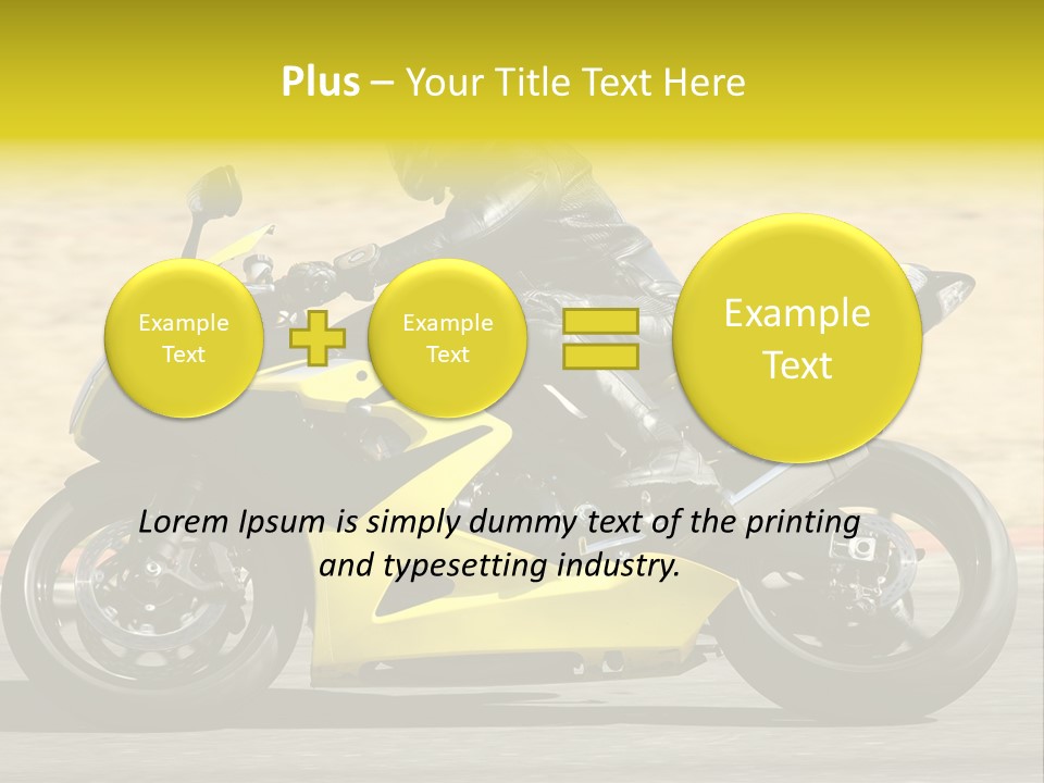 High Speed Superbike On The Circuit (All Logos And Trademarks Removed) PowerPoint Template