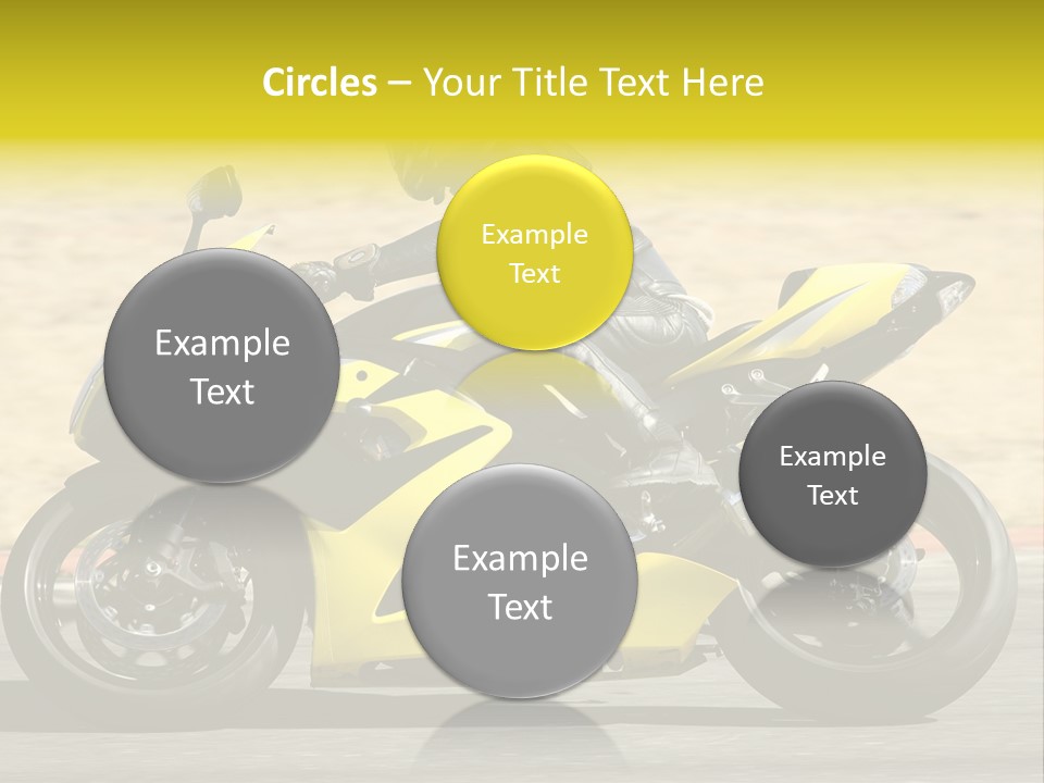 High Speed Superbike On The Circuit (All Logos And Trademarks Removed) PowerPoint Template
