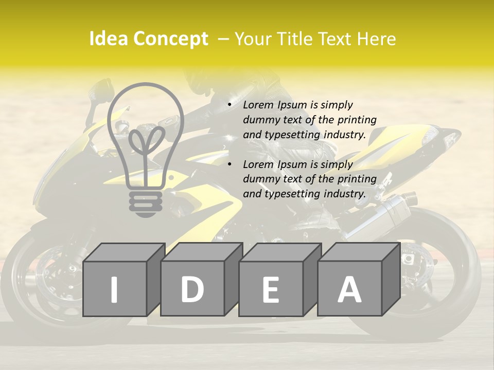 High Speed Superbike On The Circuit (All Logos And Trademarks Removed) PowerPoint Template