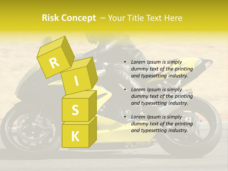 High Speed Superbike On The Circuit (All Logos And Trademarks Removed) PowerPoint Template