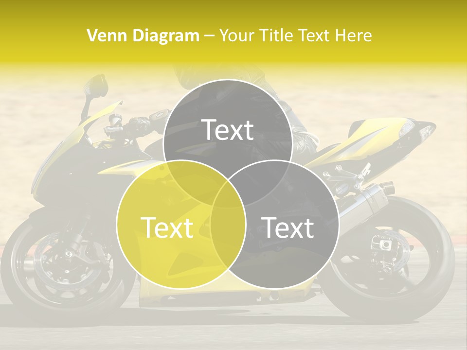 High Speed Superbike On The Circuit (All Logos And Trademarks Removed) PowerPoint Template
