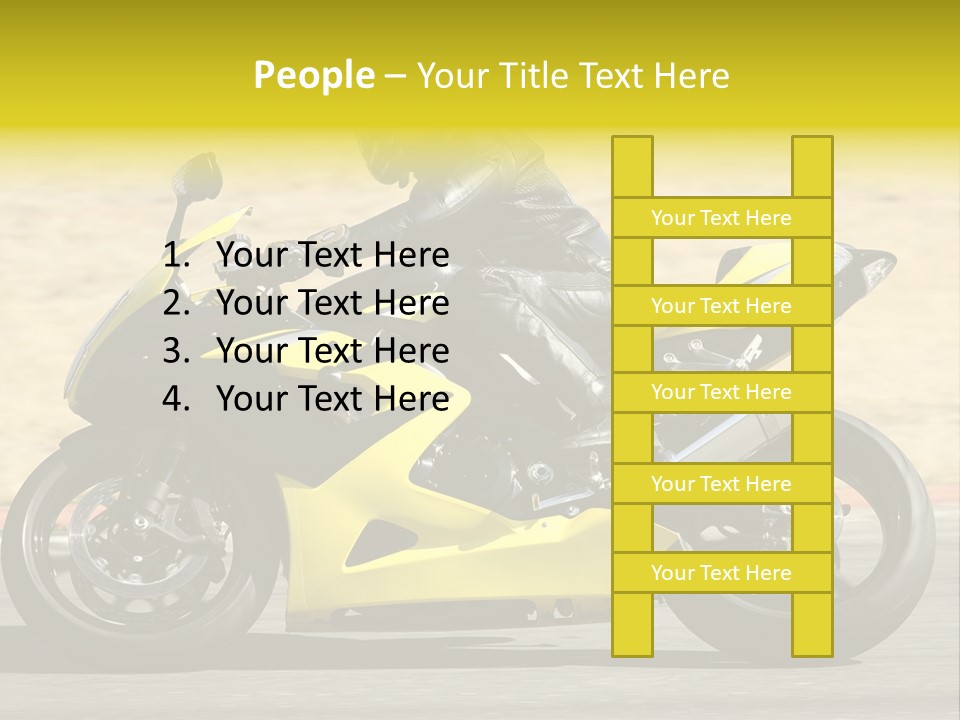High Speed Superbike On The Circuit (All Logos And Trademarks Removed) PowerPoint Template