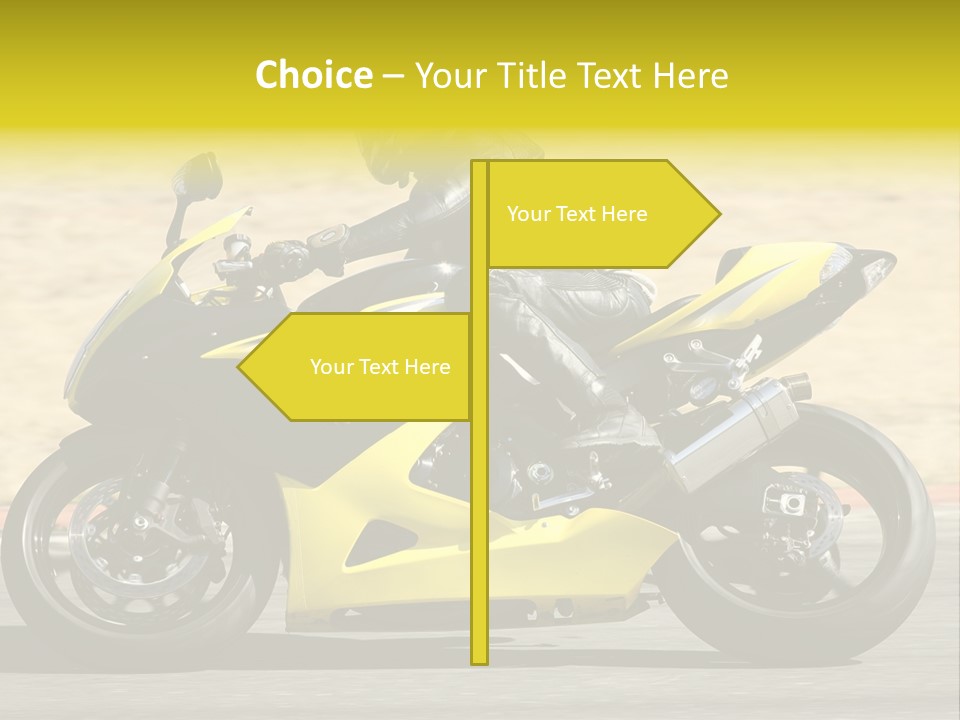 High Speed Superbike On The Circuit (All Logos And Trademarks Removed) PowerPoint Template