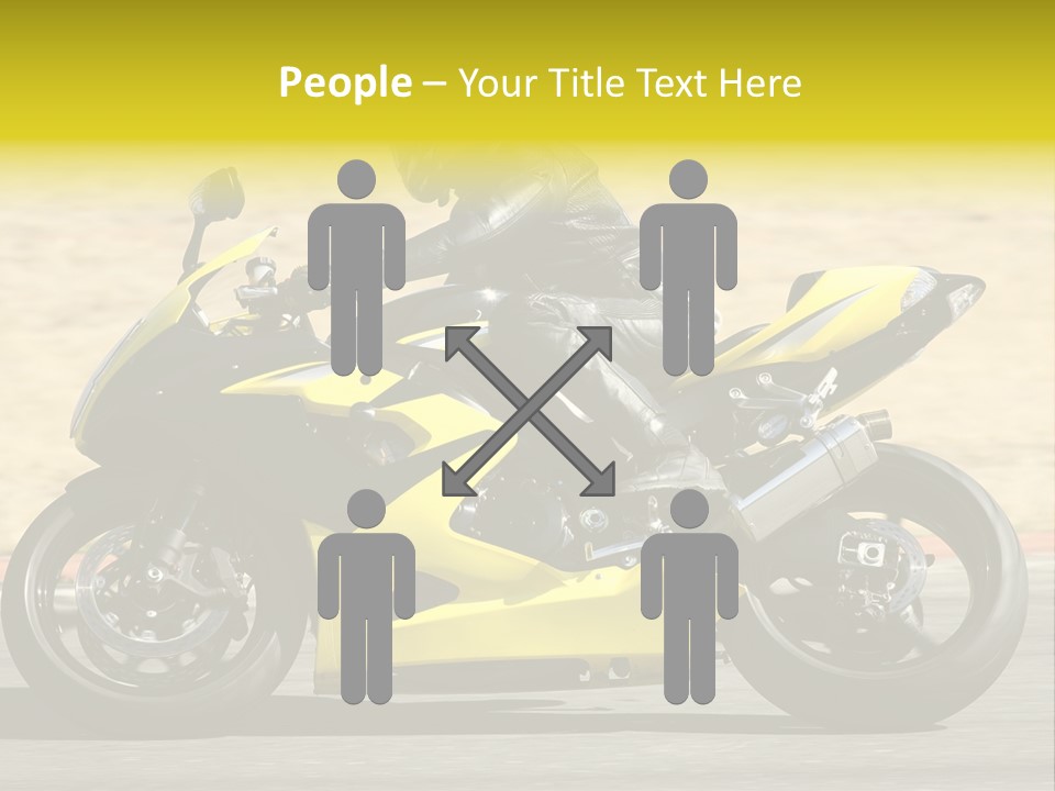 High Speed Superbike On The Circuit (All Logos And Trademarks Removed) PowerPoint Template