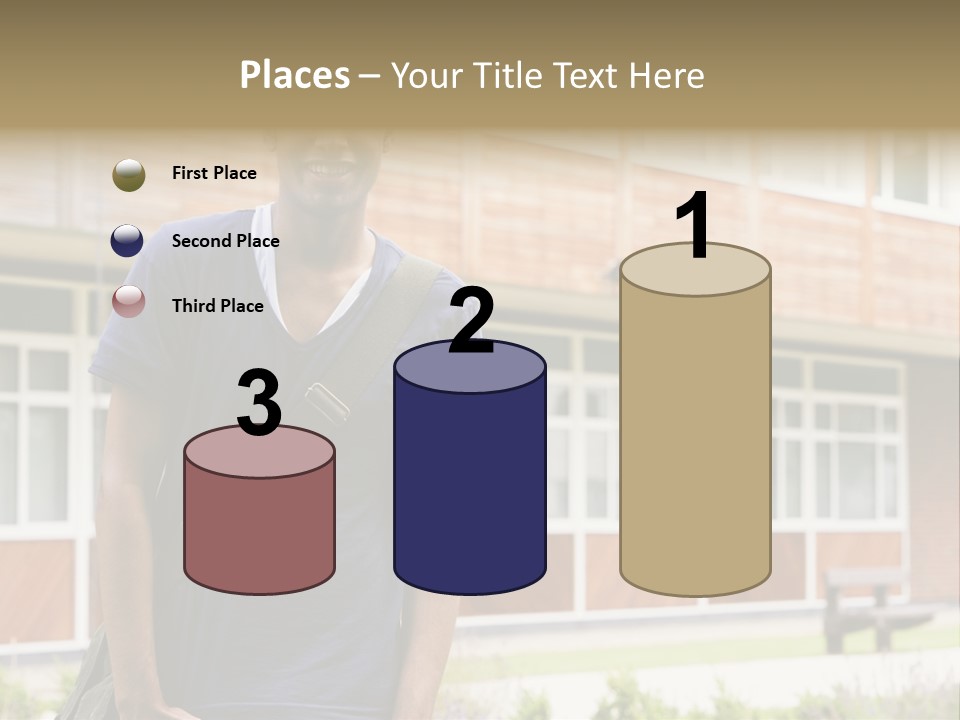 College Student Stood Outside PowerPoint Template