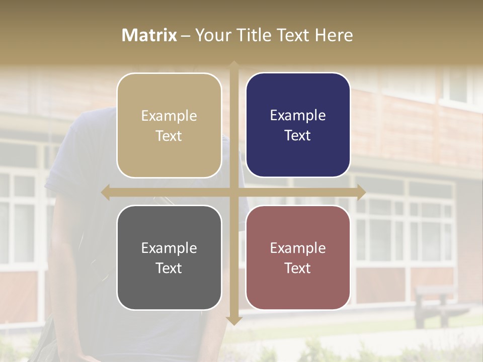 College Student Stood Outside PowerPoint Template