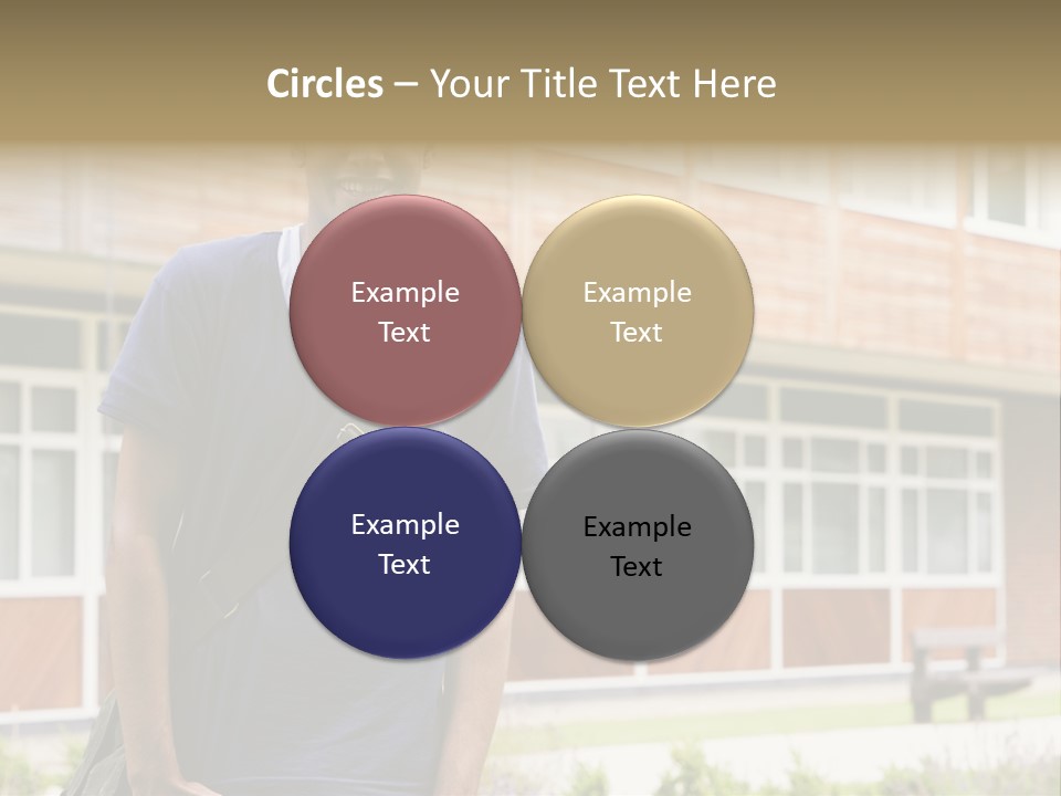 College Student Stood Outside PowerPoint Template