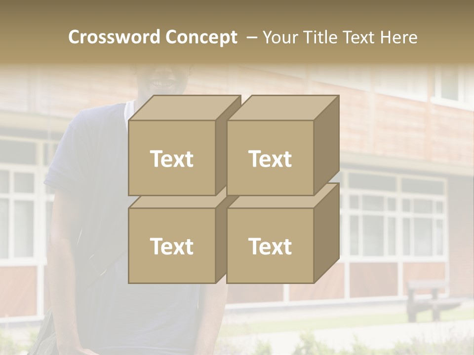 College Student Stood Outside PowerPoint Template