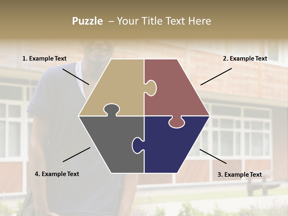 College Student Stood Outside PowerPoint Template