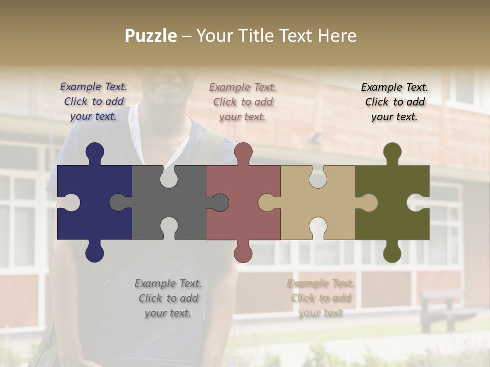 College Student Stood Outside PowerPoint Template