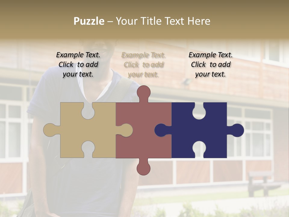 College Student Stood Outside PowerPoint Template